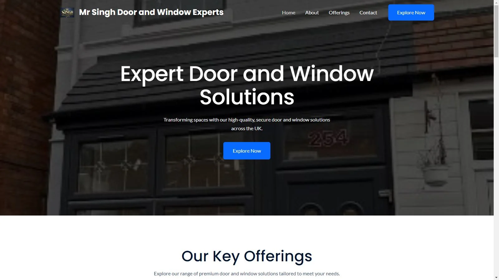 mr singh door and window website design