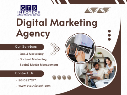 Digital marketing concept with SEO, social media, content marketing, and analytics tools displayed on a digital screen