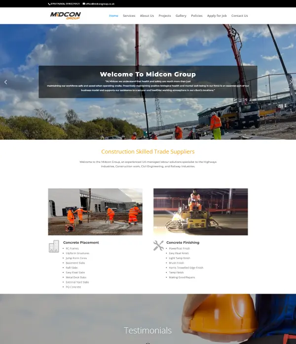Midcon's Group website designing